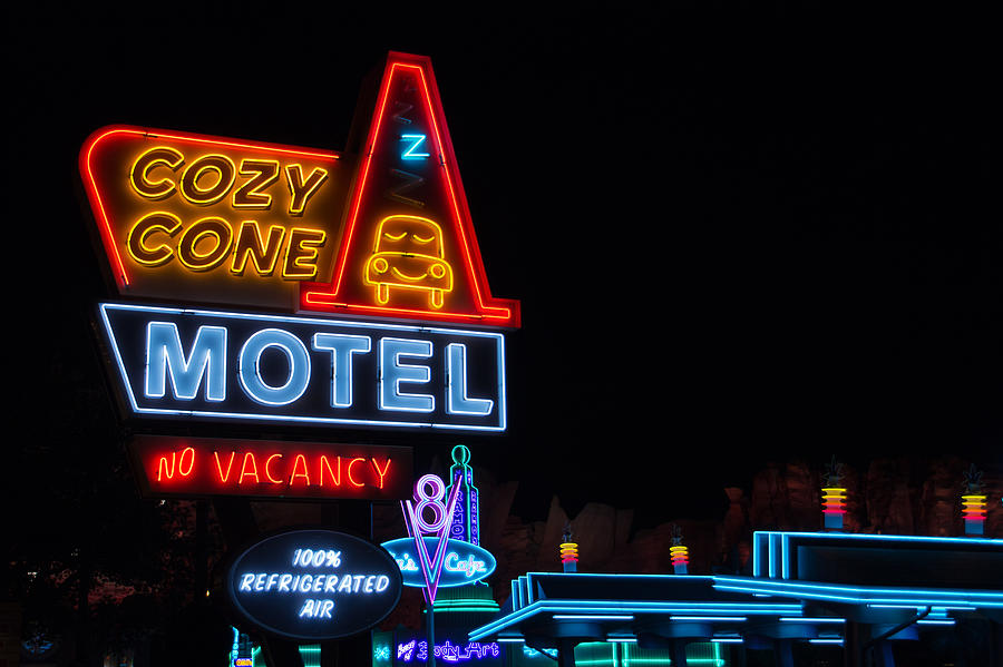 Car Photograph - Cozy Cone Motel - Cars Land - Disneyland by Heidi Smith