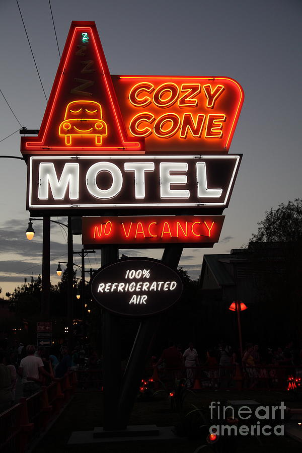 Sign Photograph - Cozy Cone Motel - Radiator Springs Cars Land - Disney California Adventure - 5D17744 by Wingsdomain Art and Photography