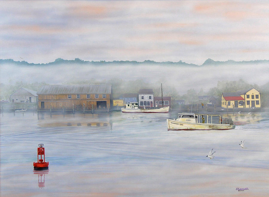 Crabbin on the Dorothy Mae Painting by Jim Ziemer