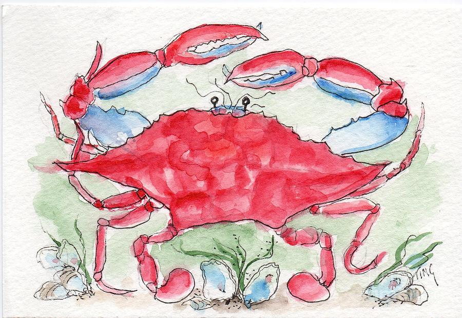 Crabby Crab Painting by Doris Blessington