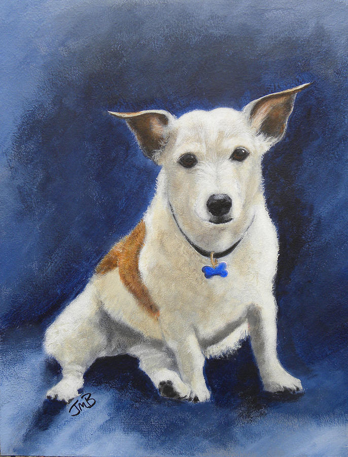 Dog Painting - Cracker by Janice M Booth