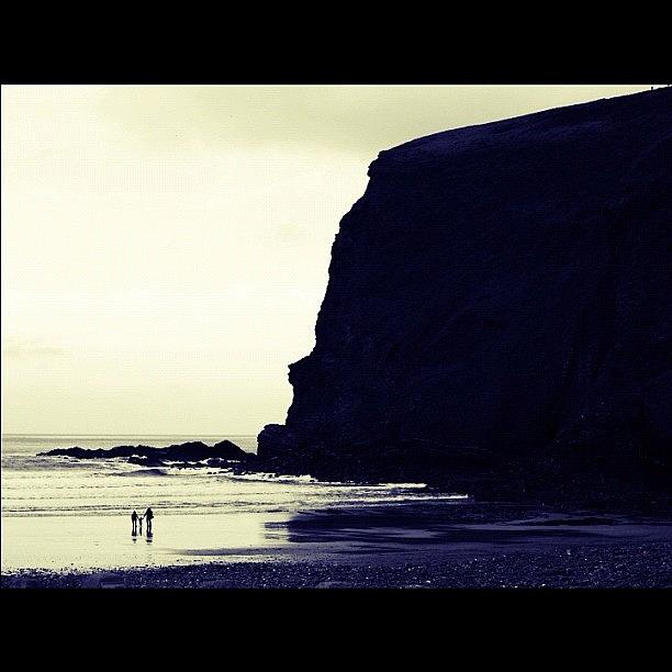 Blackandwhite Photograph - Crackington Haven : Beach #picoftheday by Neil Andrews