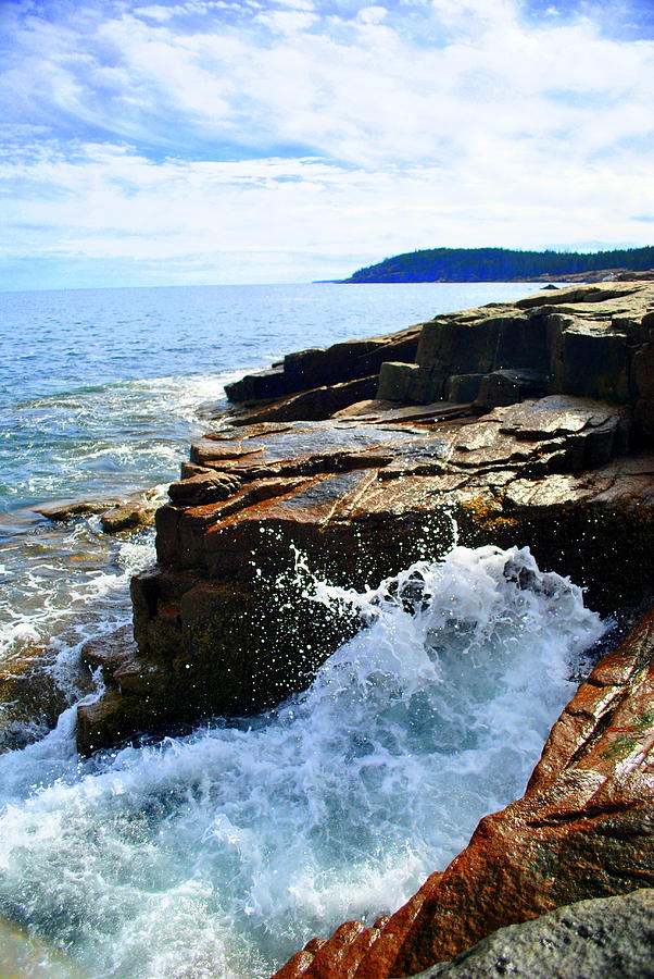 Crashing Waves Acadia National Park Photograph By Ryan Whitehouse