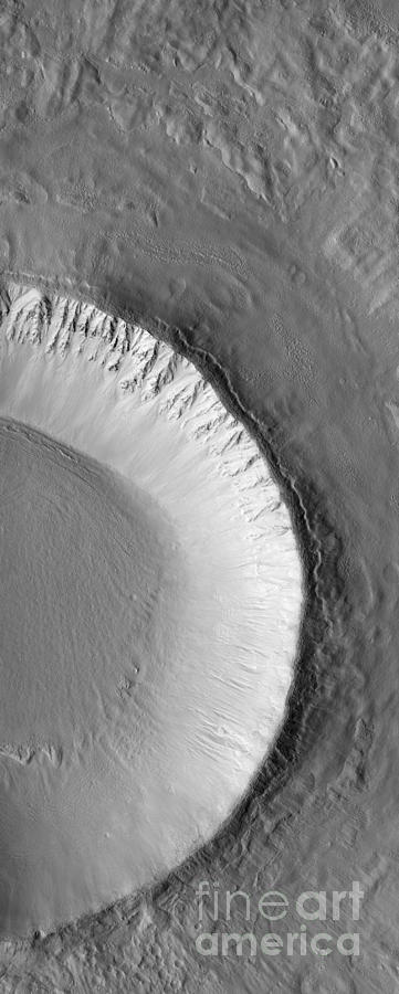 Crater In Utopia Planitia, Mars Photograph by Nasa