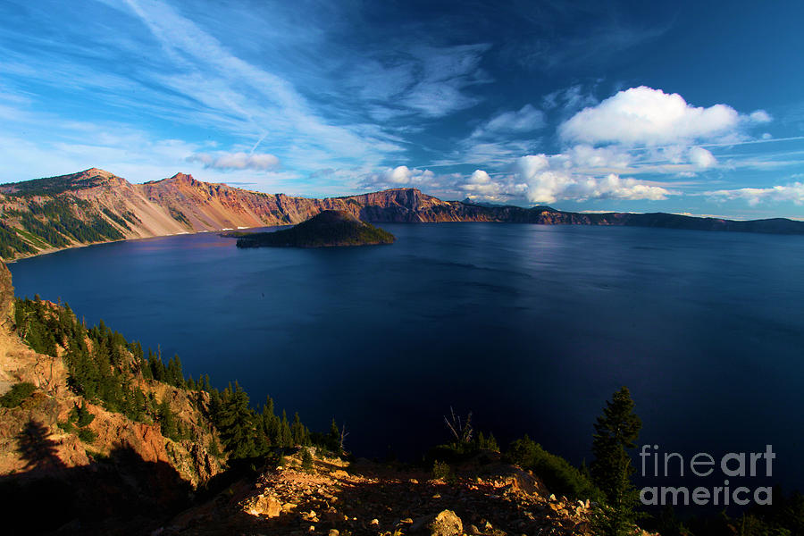 Crater Lake Minus Trees Photograph by Adam Jewell