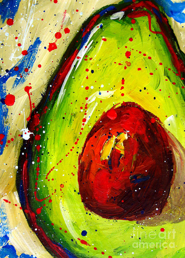 Crazy Avocado 2 - Modern Art Painting by Patricia Awapara