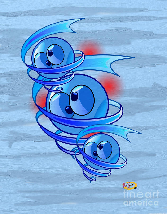 Abstract Digital Art - Crazy Blue Eyes by Rod Seeley