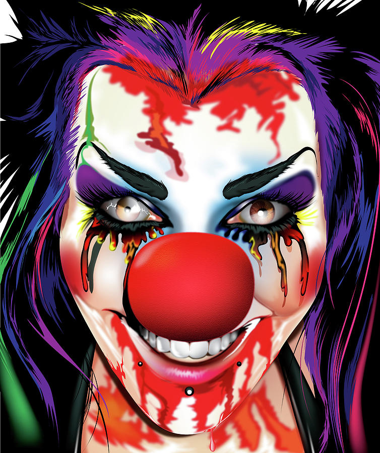 Crazy Clown Digital Art by Brian Gibbs