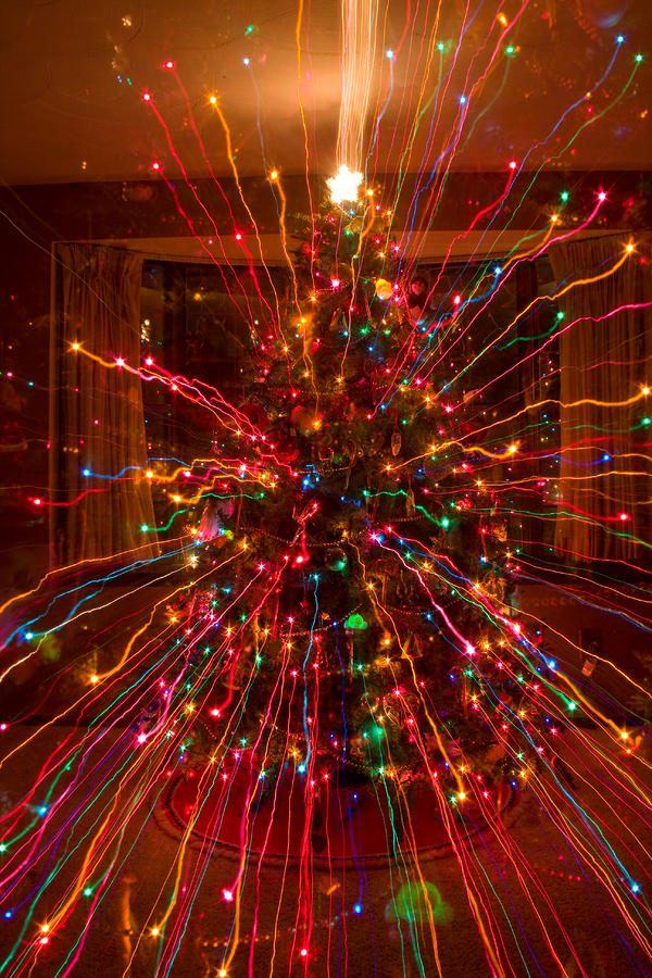 Crazy Fun Christmas Tree Lights Abstract Print by James BO Insogna