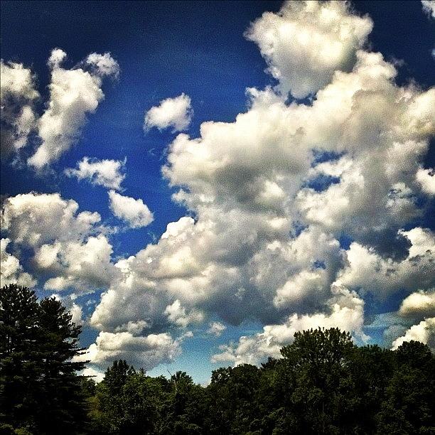 Summer Photograph - #crazy #marshmellow #clouds #sky by Bex C