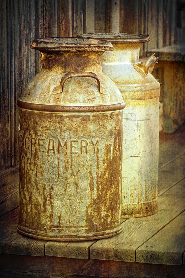 Creamery Cans in 1880 Town No 3098 Photograph by Randall Nyhof
