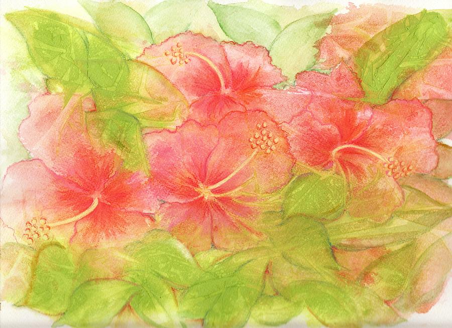 Creamsicle Hibiscus Painting by Carla Parris