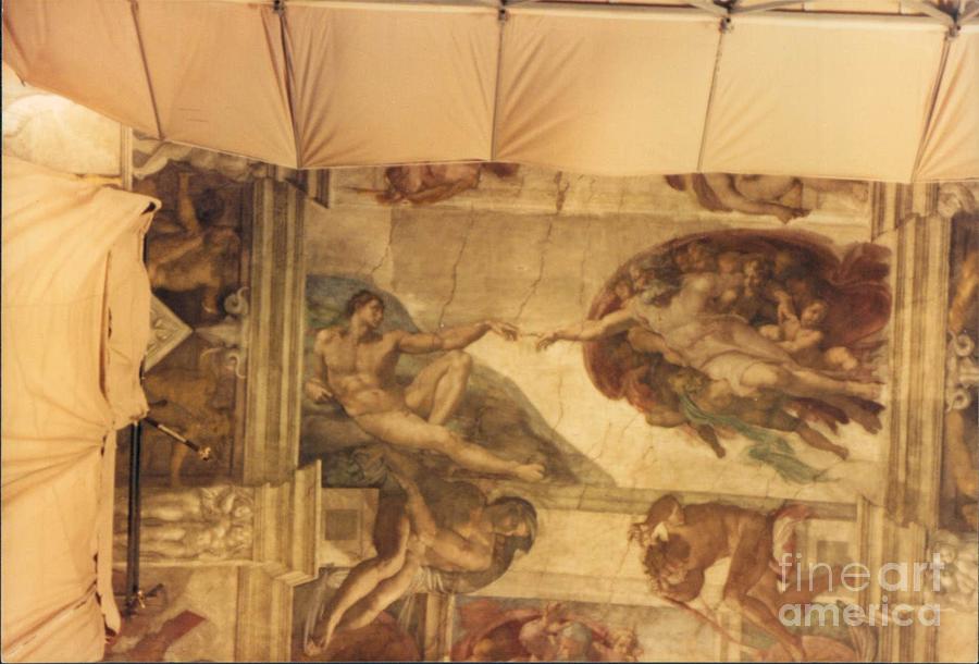 Creation of Adam with scaffolding Photograph by Dean Robinson