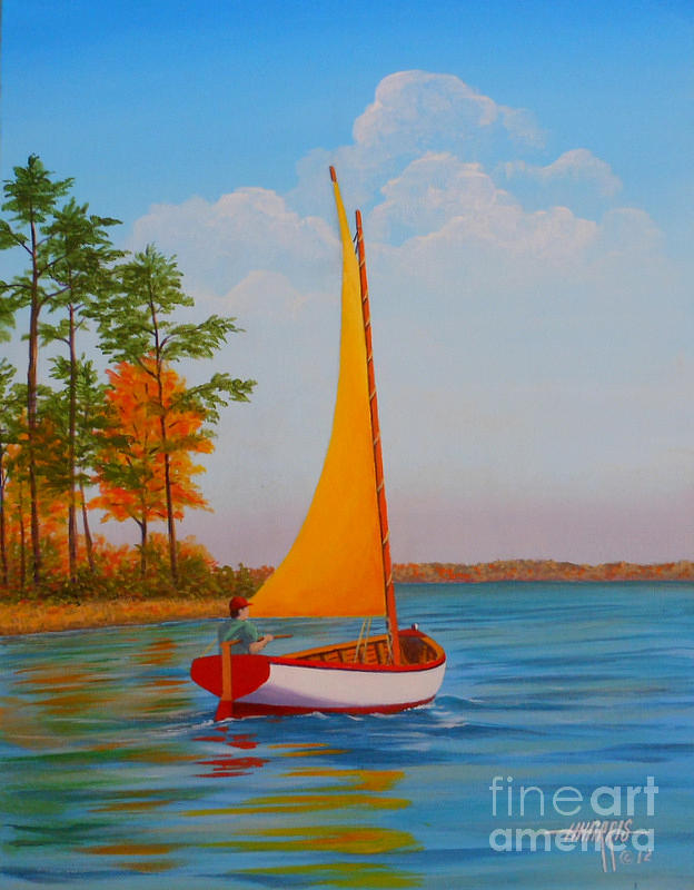 Fall Painting - Creek Sailing by Hugh Harris