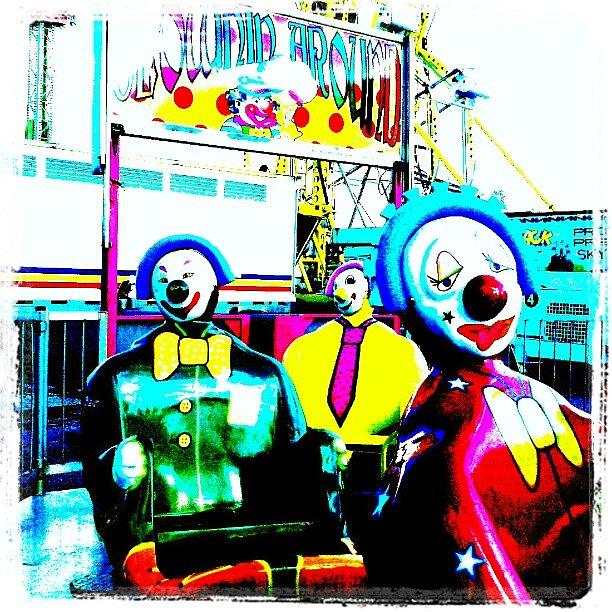 Abstract Photograph - Creepy Clown Carnival Ride #abstract by Marianne Dow