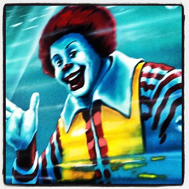 Creepy Photograph - #creepy Underwater Ronald Painted On by Robyn Spittle