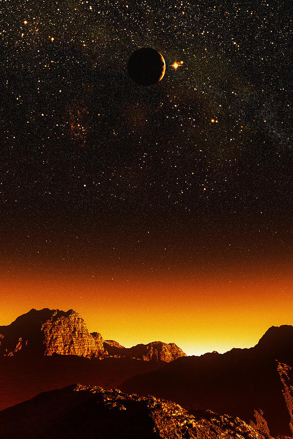 Crescent Moon, Computer Artwork by Mehau Kulyk / Science Photo Library