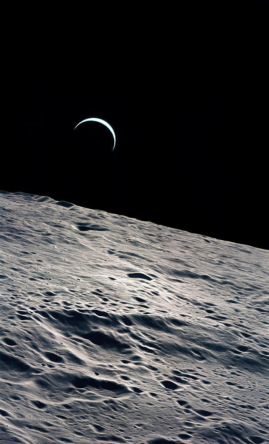 Cresent Earth, As Seen From The Moon Photograph by Nasavrs