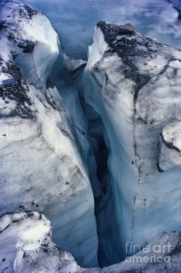 Nature Photograph - Crevice in the ice at Grinnell Glacier by Sami Sarkis