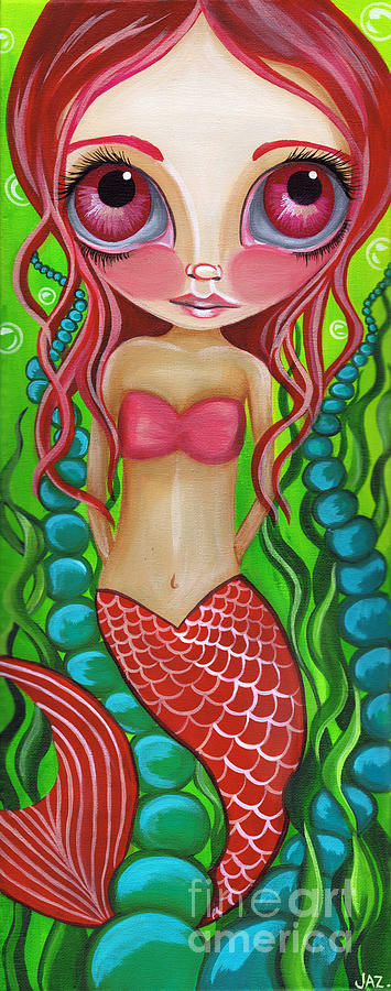 Mermaid Painting - Crimson Mermaid by Jaz Higgins