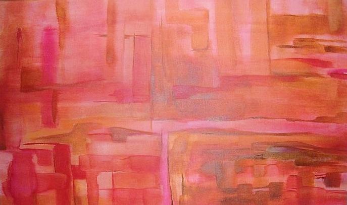 Abstract Painting - Crimson Sky by Derya  Aktas