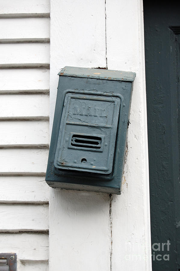 Crooked Vintage Metal Green Mailbox French Quarter New Orleans Photograph by Shawn OBrien