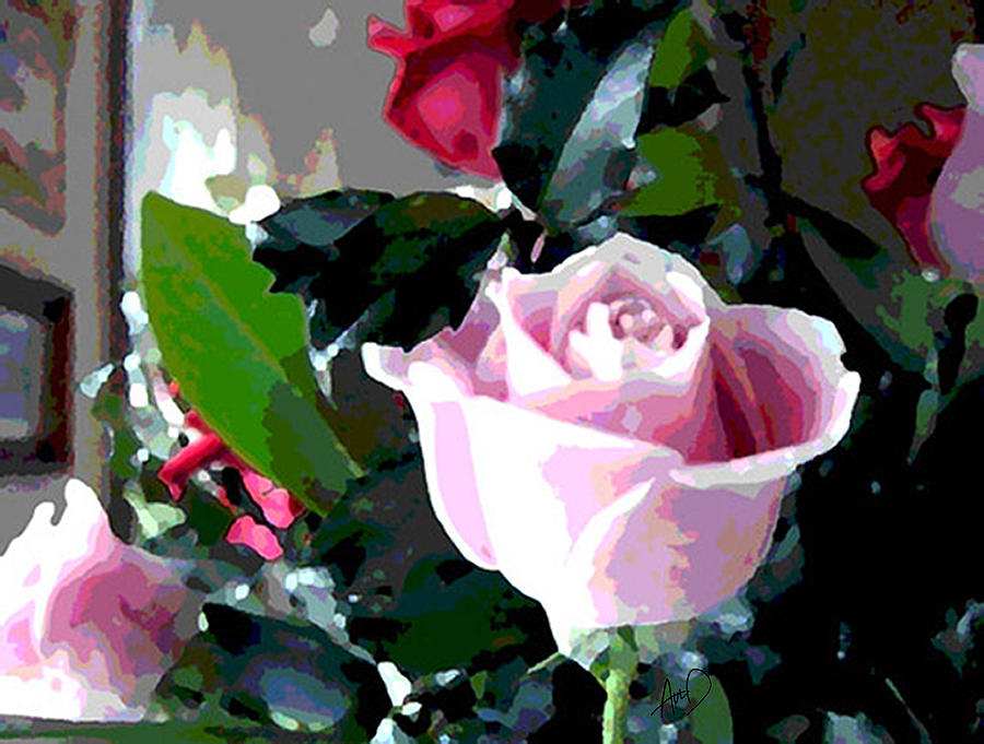 Rose Painting - Cropped Clipped Pink by Douglas Auld