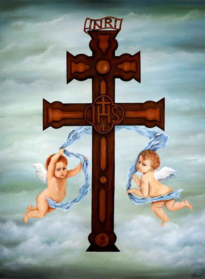 Cross Painting - Cross of Caravaca by Yelena Day