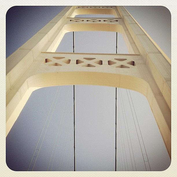 Bridge Photograph - Crossing Back. #mackinacbridge by Angela Josephine