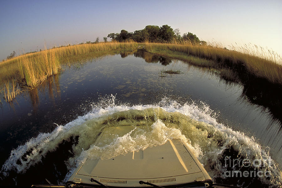 Toyota Land Cruiser Photograph - Crossing River In Land Cruiser by Greg Dimijian