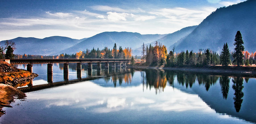 Fall Photograph - Crossing the Clark Fork by Albert Seger