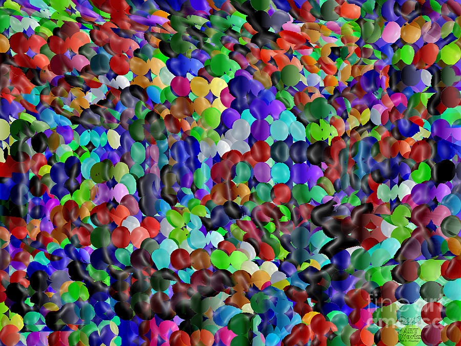 Jelly Beans Digital Art - Crowded Quarters by Dee Flouton
