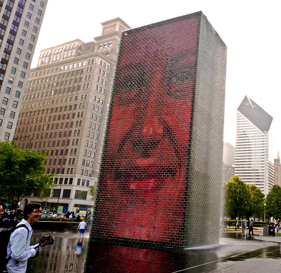 Crown Fountain Delight Chicago  Photograph by Frank Winters