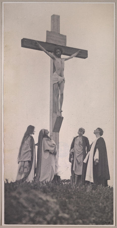 Jesus Christ Photograph - Crucifixion, Frontal, With Mary by Everett