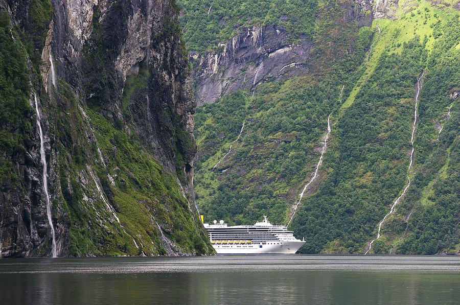 Cruise Ship In A Fjord, Norway Photograph by Dr Juerg Alean