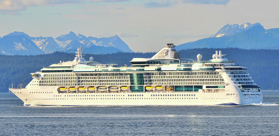 Cruise Ship In Glacier Bay by Clarence Alford