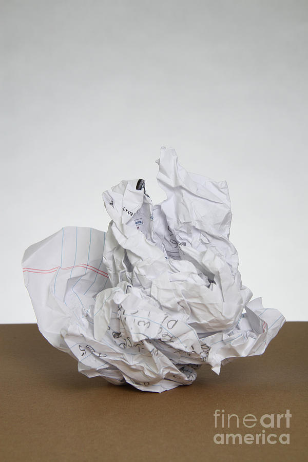 Ball Of Paper Photograph - Crumpled Mistake by Photo Researchers, Inc.