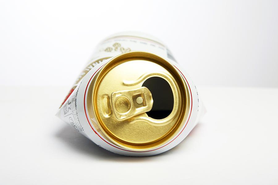 Beer Photograph - Crushed Beer Can by Victor De Schwanberg