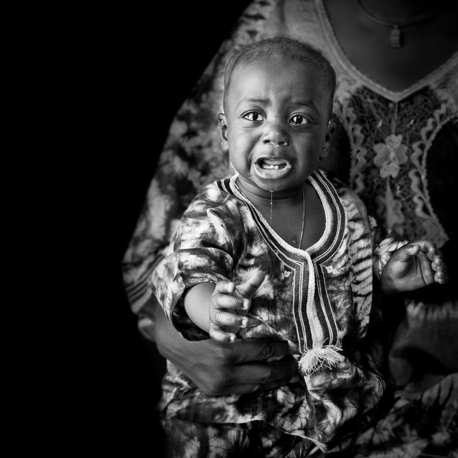 Crying African Baby Photograph by Val Black Russian Tourchin