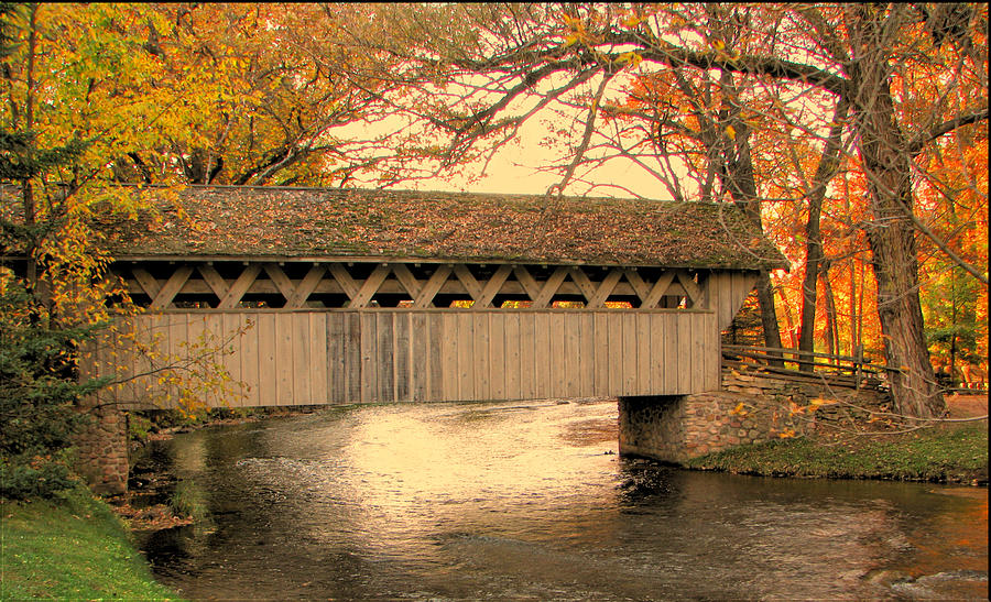 Fall Photograph - Crystal River Covered Bridge by Victoria Sheldon