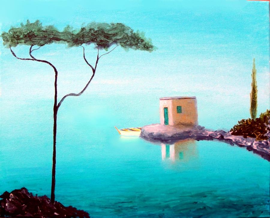 Crystal Waters On The Mediterranean Painting by Larry Cirigliano