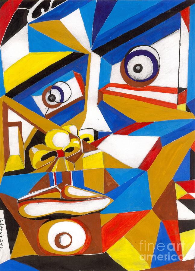 Cubist Face Painting by Padamvir Singh