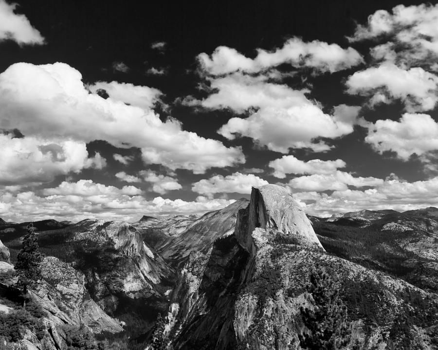 Yosemite National Park Photograph - Cumulus Clouds and Half Dome Yosemite National Park by Troy Montemayor