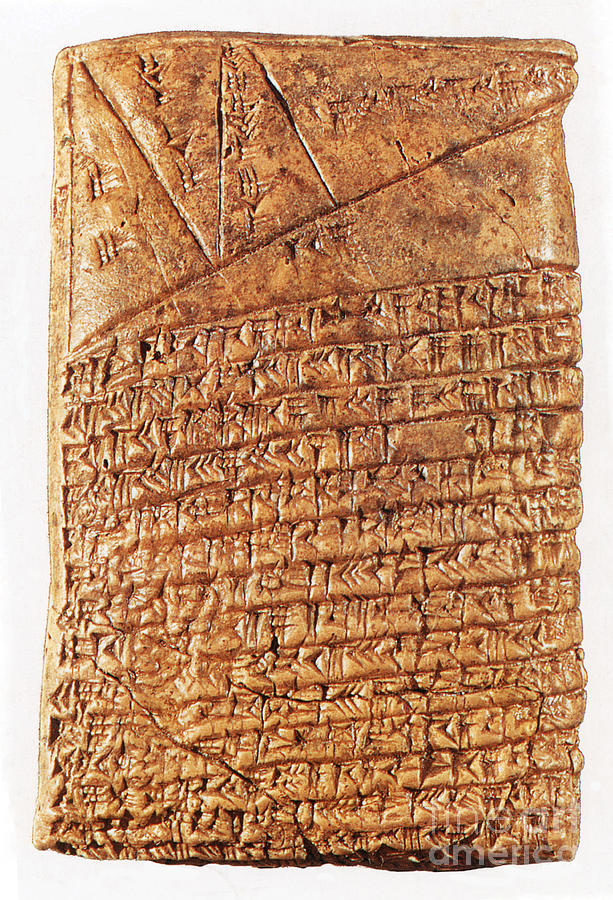 Cuneiform Mathematical Text, First Photograph by Photo Researchers
