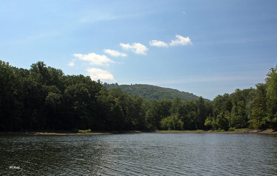 Cunningham Falls State Park - Hunting Creek Lake against the Catoctin Mountains Photograph by Ronald Reid
