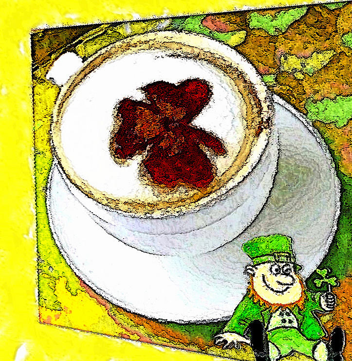 Coffe Digital Art - Cup O The Irish by Carrie OBrien Sibley