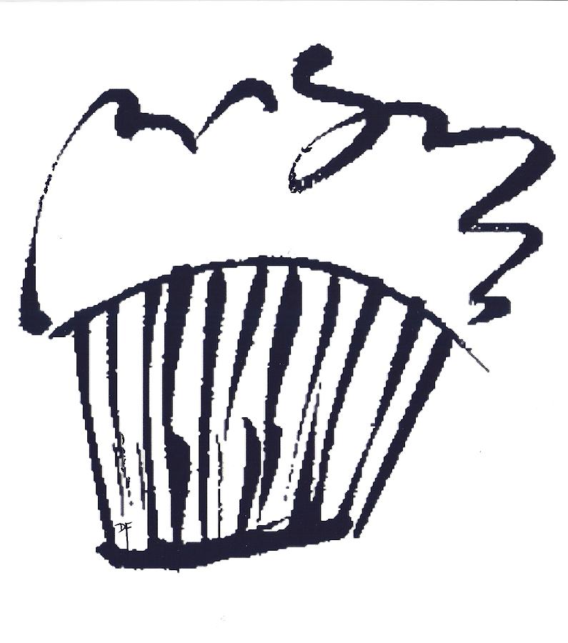 Cupcake Drawing by Darlene Flood