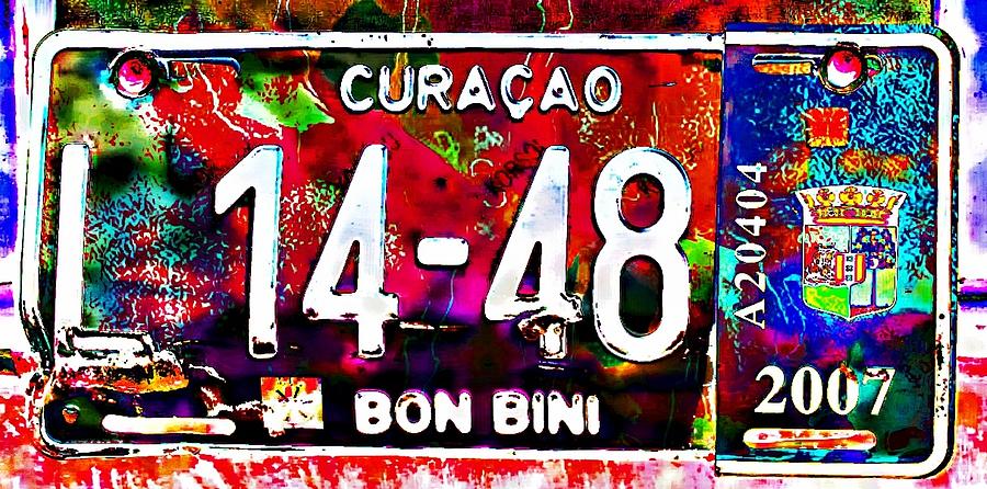 Curacao License Plate Digital Art by Carrie OBrien Sibley