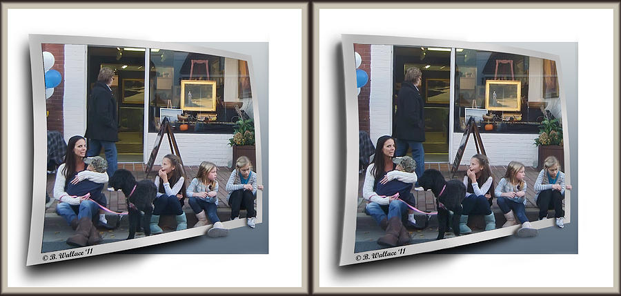 Curb Resting - Gently cross your eyes and focus on the middle image Photograph by Brian Wallace