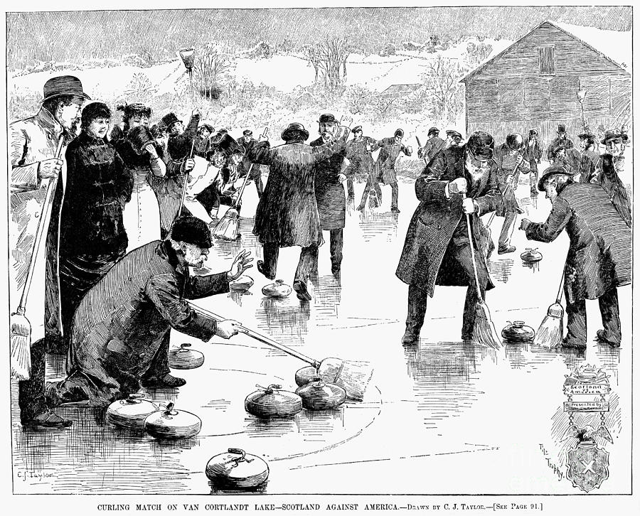Curling, 1884 Photograph by Granger